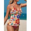 image:imageAleumdr Tankini Swimsuits for Women 2 Piece Tummy Control Bathing Suit V Neck Tankini Top with High Waisted BottomFloral Pink