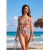 image:imageAleumdr Womens One Piece Swimsuit Striped Tummy Control V Neck Ruffle Trim 2026 Bathing Suit Printed SwimwearA Yellow Floral