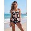 image:imageAleumdr Womens Tankini Bathing Suit Tie Knot 2026 Summer Two Piece Swimsuit Printed Swim Tank Top with High Waisted BottomBlack Floral