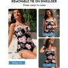 image:imageAleumdr Womens Tankini Bathing Suit Tie Knot 2026 Summer Two Piece Swimsuit Printed Swim Tank Top with High Waisted BottomBlack Floral