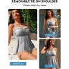 image:imageAleumdr Womens Tankini Bathing Suit Tie Knot 2026 Summer Two Piece Swimsuit Printed Swim Tank Top with High Waisted BottomBlack Striped
