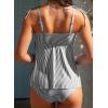 image:imageAleumdr Womens Tankini Bathing Suit Tie Knot 2026 Summer Two Piece Swimsuit Printed Swim Tank Top with High Waisted BottomBlack Striped