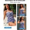 image:imageAleumdr Womens Tankini Bathing Suit Tie Knot 2026 Summer Two Piece Swimsuit Printed Swim Tank Top with High Waisted BottomBlue Floral