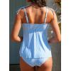 image:imageAleumdr Womens Tankini Bathing Suit Tie Knot 2026 Summer Two Piece Swimsuit Printed Swim Tank Top with High Waisted BottomBlue Striped