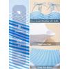 image:imageAleumdr Womens Tankini Bathing Suit Tie Knot 2026 Summer Two Piece Swimsuit Printed Swim Tank Top with High Waisted BottomBlue Striped