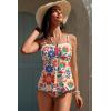 image:imageAleumdr Womens Tankini Bathing Suit Tie Knot 2026 Summer Two Piece Swimsuit Printed Swim Tank Top with High Waisted BottomRed Floral