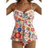 image:imageAleumdr Womens Tankini Bathing Suit Tie Knot 2026 Summer Two Piece Swimsuit Printed Swim Tank Top with High Waisted BottomRed Floral