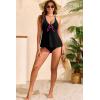 image:imageAleumdr Women Textured Popular Tankini Bathing Suit Tie Knot Two Piece Swimsuit Color Block Cutout Flowy Swim Top with BottomBlack