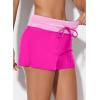 image:imageAleumdr Womens Side Split Waistband TieDye Swim Shorts with Panty Liner Dark Blue SmallColor Blockrose Red