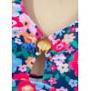 image:imageAleumdr Womens Tummy Control Swimsuits Slimming One Piece Bathing Suits Popular Swimsuit Shell Ruffle SwimwearPrinted Blue A2