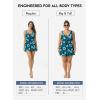 image:imageAleumdr Women Printed Two Piece Tankini Swimsuits Tummy Control Swim Dress High Waisted Boyshort with PocketsGreen Printed