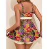 image:imageAleumdr Women Printed Two Piece Tankini Swimsuits Tummy Control Swim Dress High Waisted Boyshort with PocketsMulticoloured