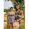 image:imageAleumdr Women Printed Two Piece Tankini Swimsuits Tummy Control Swim Dress High Waisted Boyshort with PocketsSky Blue Striped