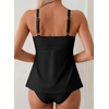 image:imageAleumdr Tankini Swimsuits for Women Cut Out Two Piece Bathing Suits Flowy Swimwear Modest Swim Top with BottomBlack