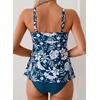image:imageAleumdr Tankini Swimsuits for Women Cut Out Two Piece Bathing Suits Flowy Swimwear Modest Swim Top with BottomFloral Blue 520