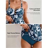 image:imageAleumdr Tankini Swimsuits for Women Cut Out Two Piece Bathing Suits Flowy Swimwear Modest Swim Top with BottomFloral Blue 520