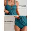 image:imageAleumdr Tankini Swimsuits for Women Cut Out Two Piece Bathing Suits Flowy Swimwear Modest Swim Top with BottomPetrol Blue