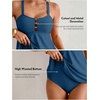 image:imageAleumdr Tankini Swimsuits for Women Cut Out Two Piece Bathing Suits Flowy Swimwear Modest Swim Top with BottomPrussian Blue
