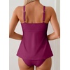 image:imageAleumdr Tankini Swimsuits for Women Cut Out Two Piece Bathing Suits Flowy Swimwear Modest Swim Top with BottomViolet