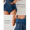 image:imageAleumdr Tankini Swimsuits for Women Modest Two Piece Bathing Suits Flowy Mesh Swim Top with High Waisted BottomSail Blue