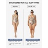 image:imageAleumdr Womens One Piece Swimsuits Tummy Control Bathing Suits V Neck Boho Tie Shoulder Ruched Full Coverage SwimwearBeige