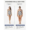 image:imageAleumdr Womens One Piece Swimsuits Tummy Control Bathing Suits V Neck Boho Tie Shoulder Ruched Full Coverage SwimwearWhite