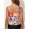 image:imageAleumdr Womens Tankini Top Only Ruched Tummy Control Bathing Suit Top Modest Swim Tank Top No Bottom1520 Floral Red