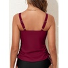 image:imageAleumdr Womens Tankini Top Only Ruched Tummy Control Bathing Suit Top Modest Swim Tank Top No Bottom503 Burgundy