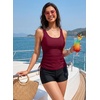 image:imageAleumdr Womens Tankini Top Only Ruched Tummy Control Bathing Suit Top Modest Swim Tank Top No Bottom503 Burgundy