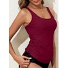 image:imageAleumdr Womens Tankini Top Only Ruched Tummy Control Bathing Suit Top Modest Swim Tank Top No Bottom503 Burgundy