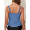 image:imageAleumdr Womens Tankini Top Only Ruched Tummy Control Bathing Suit Top Modest Swim Tank Top No Bottom604 Ashleigh Blue