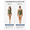 image:imageAleumdr Womens Textured One Piece Swimsuit Tummy Control Bathing Suit Tie Knot Cutout SwimwearClover Green Textured