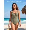 image:imageAleumdr Womens Textured One Piece Swimsuit Tummy Control Bathing Suit Tie Knot Cutout SwimwearClover Green Textured