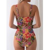image:imageAleumdr Womens Textured One Piece Swimsuit Tummy Control Bathing Suit Tie Knot Cutout SwimwearTropical Floral