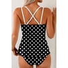 image:imageAleumdr Womens Tankini Swimsuits Tummy Control Two Piece Bathing Suit V Neck Tie Front Flowy Swim Top with BottomBlack Polka Dots 10220