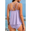 image:imageAleumdr Womens Tankini Swimsuits Tummy Control Two Piece Bathing Suit V Neck Tie Front Flowy Swim Top with BottomLavender