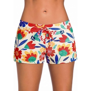 image:imageAleumdr Womens 3 Waistband Swimsuit Bottom Boy Shorts Swimming PantyAvailable in PlusBeige Floral