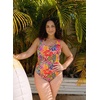 image:imageAleumdr Womens Color Block Print One Piece Swimsuits Athletic Training Swimwear Bathing SuitsMulticolor Floral