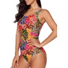 image:imageAleumdr Womens Color Block Print One Piece Swimsuits Athletic Training Swimwear Bathing SuitsMulticolor Floral