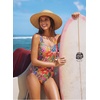 image:imageAleumdr Womens Color Block Print One Piece Swimsuits Athletic Training Swimwear Bathing SuitsMulticolor Floral