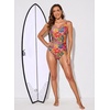 image:imageAleumdr Womens Color Block Print One Piece Swimsuits Athletic Training Swimwear Bathing SuitsMulticolor Floral