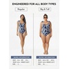image:imageAleumdr Womens One Piece Swimsuits Tummy Control Bathing Suits V Neck Boho Tie Shoulder Ruched Full Coverage SwimwearFloral Navy Blue