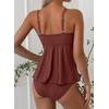 image:imageAleumdr Womens Tankini Bathing Suits Bandeau 2 Piece Swimsuits Shell Swim Tank Top with High Waisted BottomCinnamon
