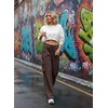 image:imageAleumdr Women High Waisted Drawstring Wide Leg Cargo Pants 2026 Trendy Casual Baggy Joggers Pants with PocketsCoffee