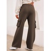 image:imageAleumdr Women High Waisted Drawstring Wide Leg Cargo Pants 2026 Trendy Casual Baggy Joggers Pants with PocketsCoffee