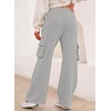 image:imageAleumdr Women High Waisted Drawstring Wide Leg Cargo Pants 2026 Trendy Casual Baggy Joggers Pants with PocketsGray