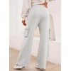 image:imageAleumdr Women High Waisted Drawstring Wide Leg Cargo Pants 2026 Trendy Casual Baggy Joggers Pants with PocketsLight Grey