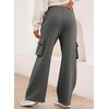 image:imageAleumdr Women High Waisted Drawstring Wide Leg Cargo Pants 2026 Trendy Casual Baggy Joggers Pants with PocketsMedium Grey