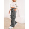 image:imageAleumdr Women High Waisted Drawstring Wide Leg Cargo Pants 2026 Trendy Casual Baggy Joggers Pants with PocketsMedium Grey