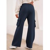 image:imageAleumdr Women High Waisted Drawstring Wide Leg Cargo Pants 2026 Trendy Casual Baggy Joggers Pants with PocketsNavy Blue
